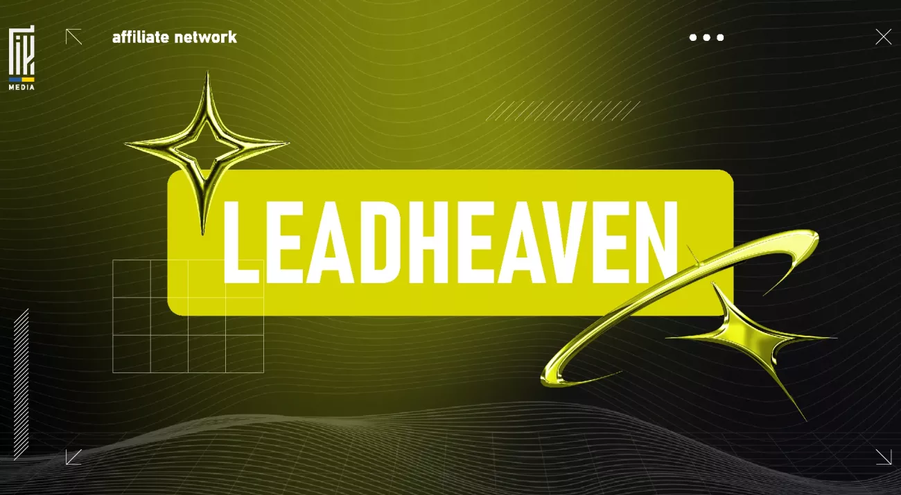 Банер LeadHeaven — affiliate network для iGaming: партнерська програма з офферами gambling та betting і виплатами в USDT або EUR