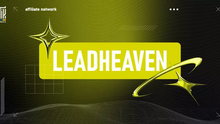 Банер LeadHeaven — affiliate network для iGaming: партнерська програма з офферами gambling та betting і виплатами в USDT або EUR